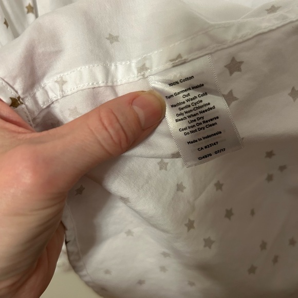 Talbots White Shirt with Gold Star Pattern - Picture 6 of 7